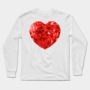 Red Heart - Love AMAZING HOT RED POLYGON Hearts Long Sleeve T-Shirt